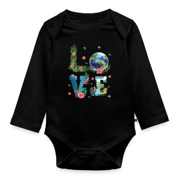 L’amour pour la nature du Jour de la Terre - Body Bébé bio manches longues - noir - Devant