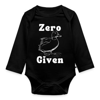 Zero Given with a Duck Graphic - Organic Longsleeve Baby Bodysuit - black - Front