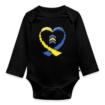 Schéma du syndrome de Down de l’anse cardiaque - Body Bébé bio manches longues - noir - Devant