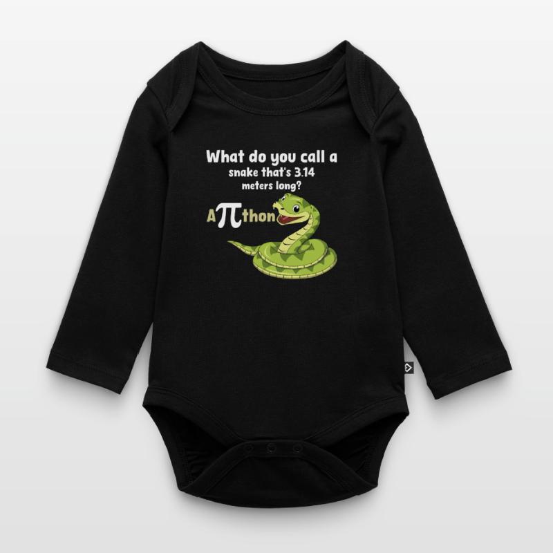 Pi Day Snake Joke Python Humour Body Bébé bio manches longues