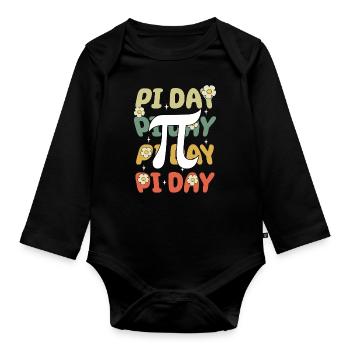 Pi Day Blossoms Magically Creative - Organic Longsleeve Baby Bodysuit - black - Front