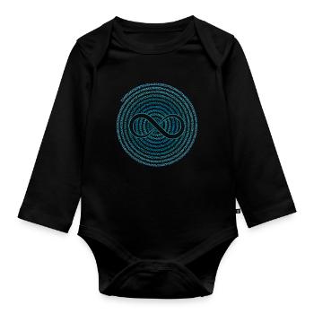 Pi Day Infinity Nombres Cercle Graphique - Body Bébé bio manches longues - noir - Devant