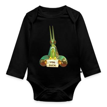 Trophäefür den Verlierer! - Baby Bio-Langarm-Body - Schwarz - Vorne