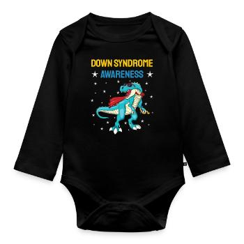Conscience du syndrome de Down - Body Bébé bio manches longues - noir - Devant
