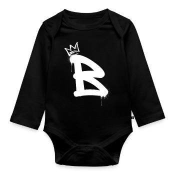 B - Organic Longsleeve Baby Bodysuit - black - Front