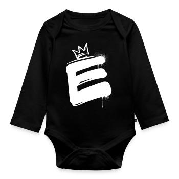 E - Body Bébé bio manches longues - noir - Devant