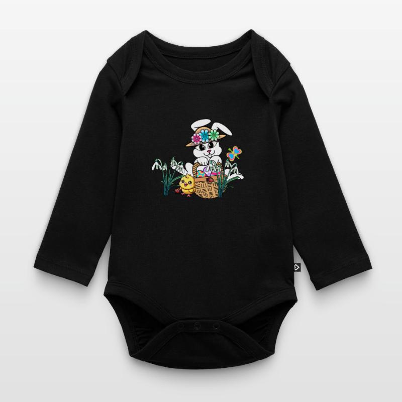 Easter Easter Bunny Easter Eggs Kids Easter Eggs Organic Longsleeve Baby Bodysuit