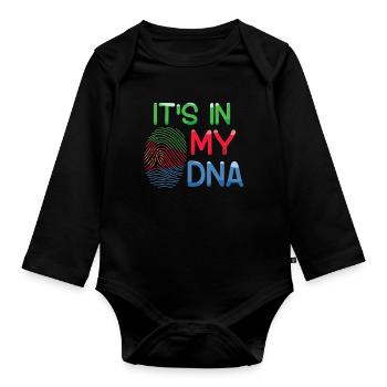 Eritrea Es Liegt In Meinem DNA Fingerabdruck - Baby Bio-Langarm-Body - Schwarz - Vorne