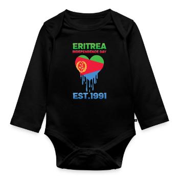 Eritrea Unabhängigkeitstag Est. 1991 - Baby Bio-Langarm-Body - Schwarz - Vorne