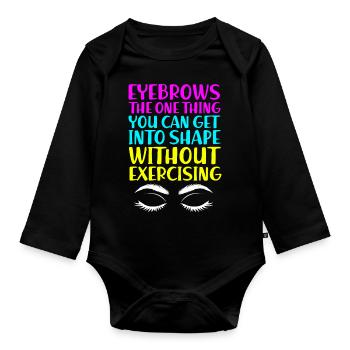 Microblading Makeup Cosmetic Beautician - Organic Longsleeve Baby Bodysuit - black - Front