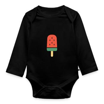 Sweet Summer Slice - Organic Longsleeve Baby Bodysuit - black - Front