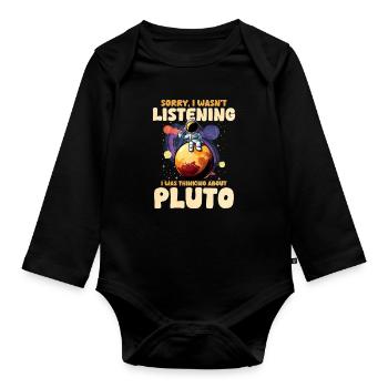 Pluto - Organic Longsleeve Baby Bodysuit - black - Front