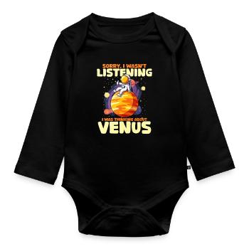 Venus - Organic Longsleeve Baby Bodysuit - black - Front
