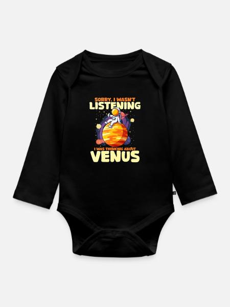 Venus - Baby Bio-Langarm-Body - Schwarz