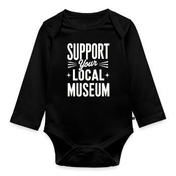 Museum - Organic Longsleeve Baby Bodysuit - black - Front