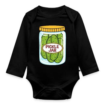 Essiggurke Gurke Gurken - Baby Bio-Langarm-Body - Schwarz - Vorne