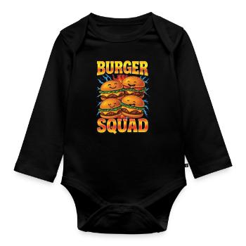 Burger - Baby Bio-Langarm-Body - Schwarz - Vorne
