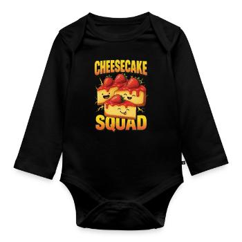 Cheesecake - Organic Longsleeve Baby Bodysuit - black - Front