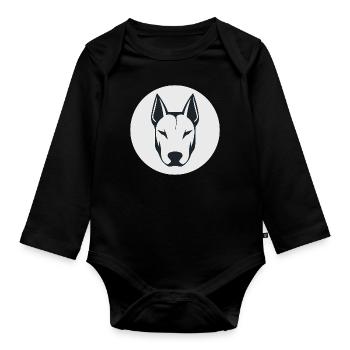 Bull terrier - Body Bébé bio manches longues - noir - Devant