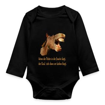 Zum Lachen - Baby Bio-Langarm-Body - Schwarz - Vorne