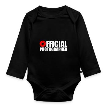 Photographe officiel - Body Bébé bio manches longues - noir - Devant