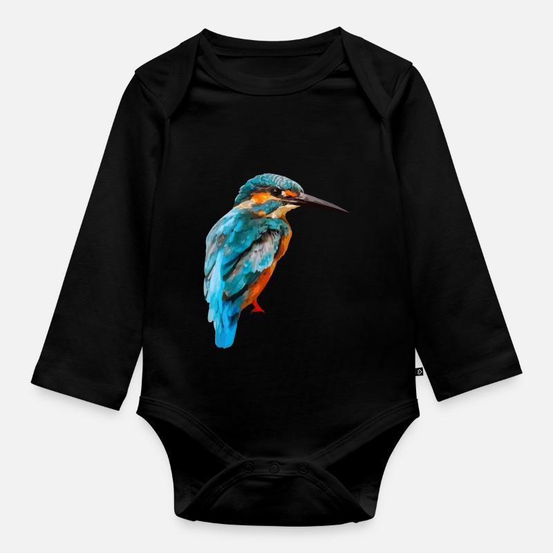 063 - Eisvogel - Baby Bio-Langarm-Body - Schwarz