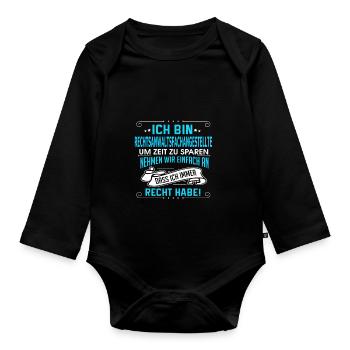 RECHTSANWALTSFACHANGESTELLTE - Baby Bio-Langarm-Body - Schwarz - Vorne
