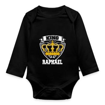 König RAPHAEL - Baby Bio-Langarm-Body - Schwarz - Vorne