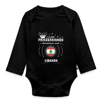Heimat Prinzessinnen kommen LIBANON - Baby Bio-Langarm-Body - Schwarz - Vorne