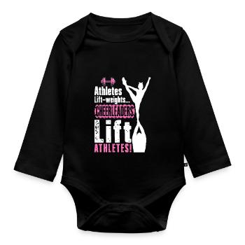 Cheerleader Cheerleading Athlet Cheer Geschenk - Baby Bio-Langarm-Body - Schwarz - Vorne