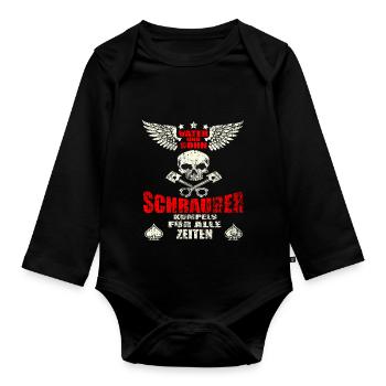 Vater und Sohn Schrauber Kumpels, Für Papa & Sohn - Baby Bio-Langarm-Body - Schwarz - Vorne
