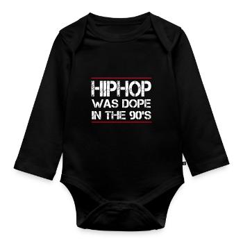 Hiphop war cool in den 90er Jahren - Baby Bio-Langarm-Body - Schwarz - Vorne