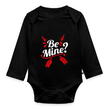 Shop Will You Be Mine Valentines Gift Design - Baby Bio-Langarm-Body - Schwarz - Vorne