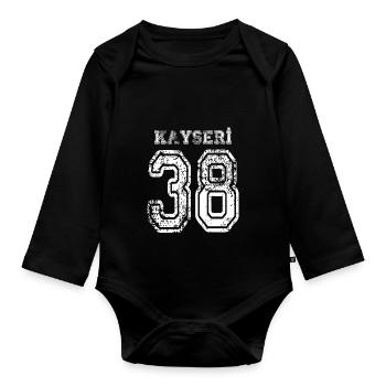 38 Kayseri plaque d'immatriculation turque comme un cadeau - Body Bébé bio manches longues - noir - Devant