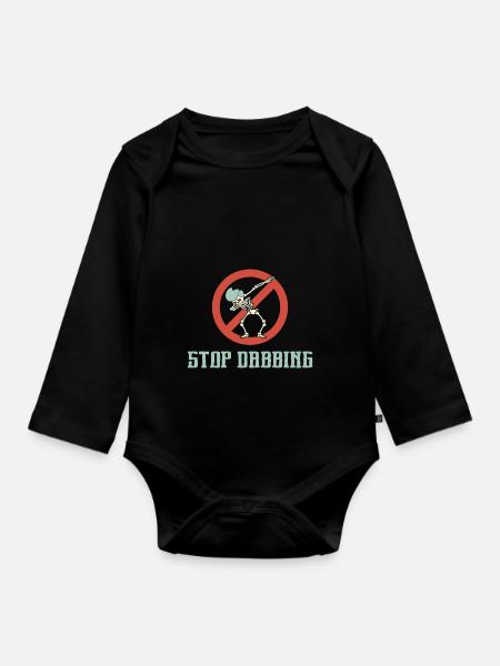 Dab anti dabbing Stop dabben Hater lustig - Baby Bio-Langarm-Body - Schwarz