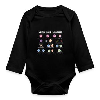 Biologe Zellen Enzyme - Baby Bio-Langarm-Body - Schwarz - Vorne