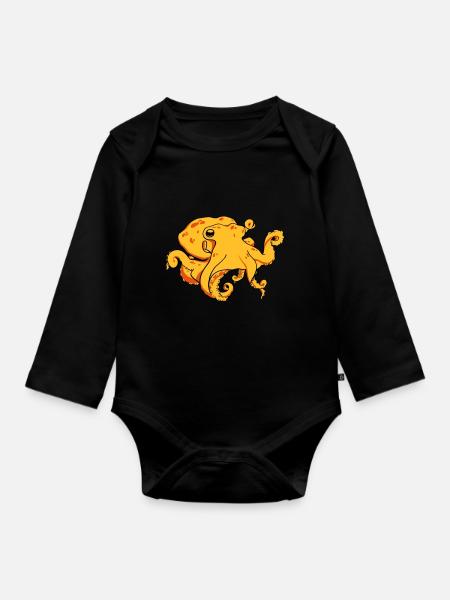 Pieuvre - Body Bébé bio manches longues - noir