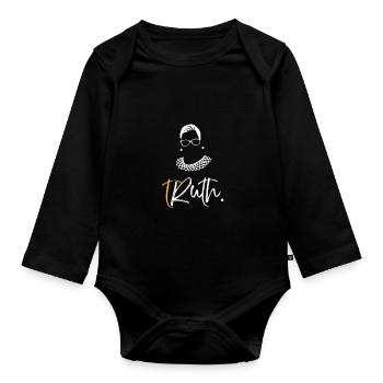 tRuth Notorious RBG - Baby Bio-Langarm-Body - Schwarz - Vorne