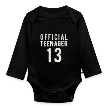 Finally 13 - official teenager thirteen - Organic Longsleeve Baby Bodysuit - black - Front