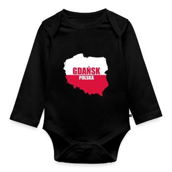 Polska Gdańsk Danzig Polen Geschenk Gdansk - Baby Bio-Langarm-Body - Schwarz - Vorne