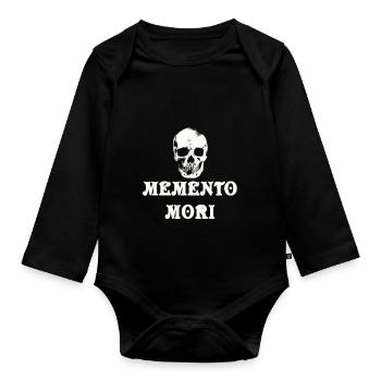 Memento Mori Totenkopf Totenschädel Gothic - Baby Bio-Langarm-Body - Schwarz - Vorne