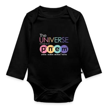Physics Moron - Organic Longsleeve Baby Bodysuit - black - Front