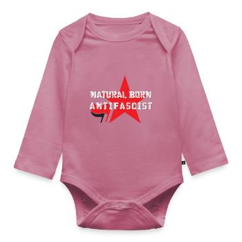 ACTIVIST ANTIFA BABY YOUTH - Organic Longsleeve Baby Bodysuit - mauve - Front