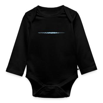 Harpoon - dash - strip - lance - Organic Longsleeve Baby Bodysuit - black - Front