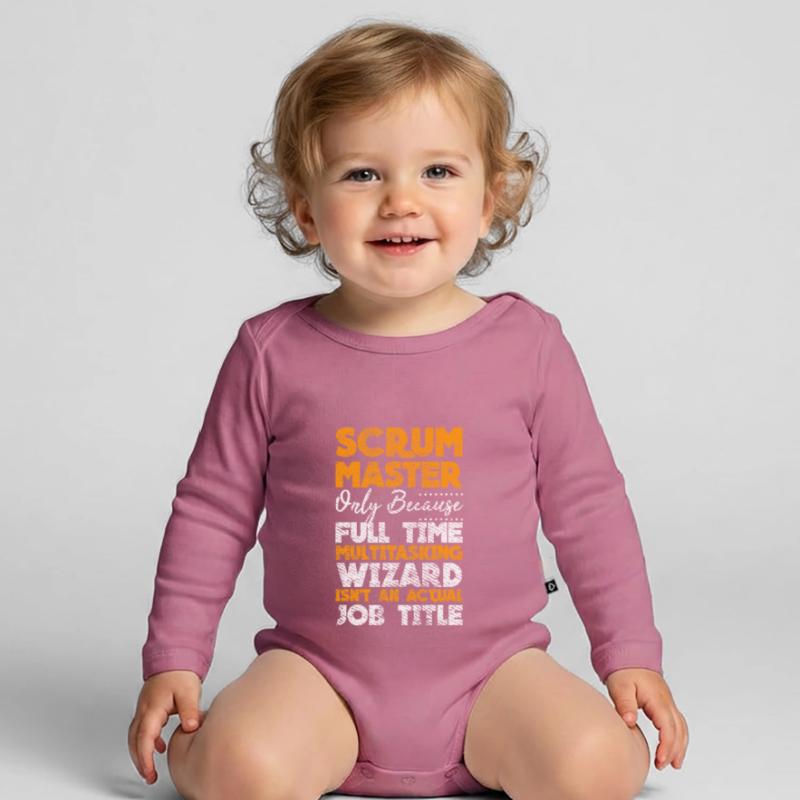 Scrum Master Developer Git Touch Container Docker Organic Longsleeve Baby Bodysuit