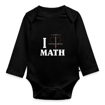 I love math mathematician gift idea algebra - Organic Longsleeve Baby Bodysuit - black - Front