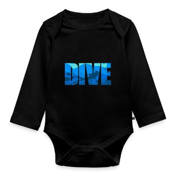 Tauchen Taucher Tauch Schnorcheln Geschenk - Baby Bio-Langarm-Body - Schwarz - Vorne