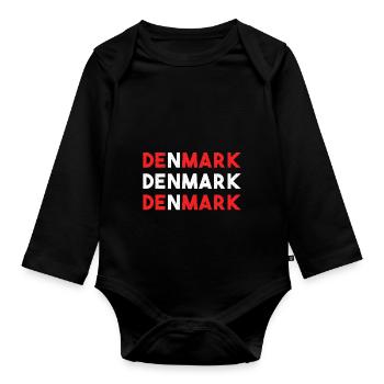 Denmark - Organic Longsleeve Baby Bodysuit - black - Front
