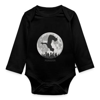 Parkour - Baby Bio-Langarm-Body - Schwarz - Vorne