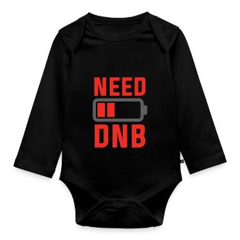 Need BNB Drum And Bass Dubstep Musik - Baby Bio-Langarm-Body - Schwarz - Vorne